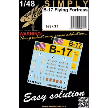 Plastikový model HGW 1/48 Seatbelts B-17 Flying Fortress (SIMPLY) I.