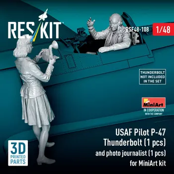 Plastikový model Reskit 1/48 USAF Pilot P-47 Thunderbolt&photo journalist
