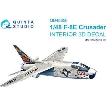 Plastikový model Quinta studio 1/48 F-8E Crusader 3D&col.Interior (HAS/H.2000)