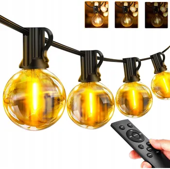 Venkovní osvětlení SVĚTELNÝ ZAHRADNÍ ŘETĚZ 30m 50 LED Zahradní Světla IP44 Venkovní Napájení