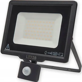 LED Reflektor Halogen Lampa LED Senzor Pohybu IP44 50W 6000K Černá Kobi