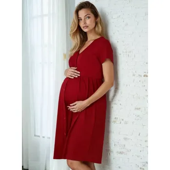 Těhotenská móda Těhotenská noční košile Mili Burgundy