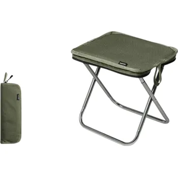 Lehká mini přenosná skládací stolička 29,5 x 28,5 x 22,5 cm Kempingová židle složitelná do taštičky Nosnost 180 kg Hliníková slitina armádní zelená