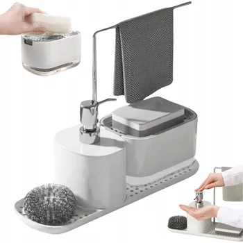 Dávkovač mýdla SADA ORGANIZÉRŮ DO KUCHYNĚ DÁVKOVAČ na mýdlo a saponát s pumpičkou