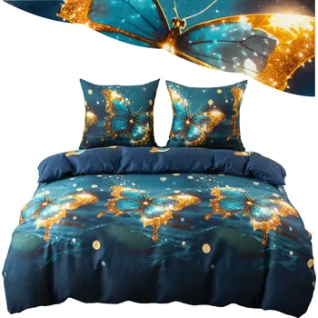 Povlečení Povlečení 200x220 Sada 3 dílné Motýli 3D Různé