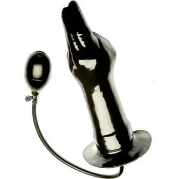 Dildo M&K Inflatable Fist Solid, černé nafukovací dildo s pevným jádrem 25 x 7,5 cm