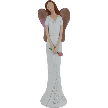 Vánoce Dekorace anděl s kytkou X8173/4