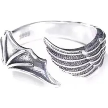 Prsten Unisex prstýnek ve tvaru andělského a démonického křídla zinková slitina Nastavitelná velikost Moderní šperky pro muže a ženy Stylový křídlo prstýnek pro každodenní nošení