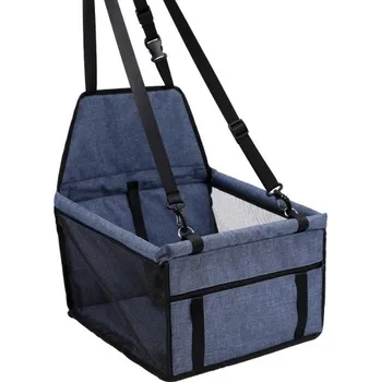 přepravka pro zvíře Skládací cestovní autosedačka pro psy a kočky Univerzální velikost s bezpečnostním popruhem pro přední i zadní sedadla auta tmavě modrá