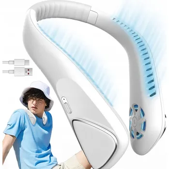 Domácí ventilátor ELASTICKÝ VENTILÁTOR VĚTRÁK NA KRK PŘENOSNÝ KLIMATIZÁTOR 3 RYCHLOSTI 3600MAH