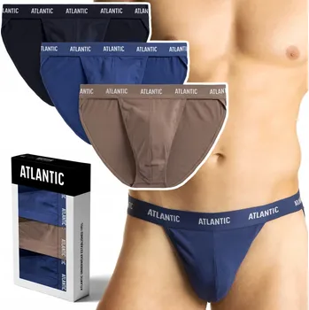 Slipy ATLANTIC 3BMP-1576 slipy pánské slipy Tanga, bavlněné, 3 páry - L