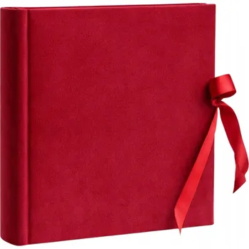 Fotoalbum Album na fotografie k vlepování, 40 černých stran, velur červený, možnost gravírování