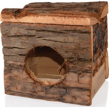 Tommi Dřevěný domeček s kůrou 06176 hnědý 15 x 15 x 15 cm