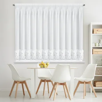 Záclona ZÁCLONA NA PÁSCE EVA MINGE ROSES8 400X160 CM BÍLÁ