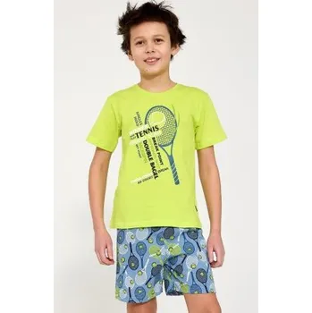 Chlapecké pyžamo Chlapecké pyžamo Cornette Tennis 2 - bavlna Zeleno-šedá 158-164