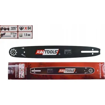 Pilová lišta Vodící lišta na řetězové pily Awtools 38 Cm / 64/325" / 1,5 mm