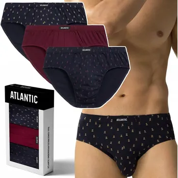 Slipy ATLANTIC 3MP-183 pánské slipy, přiléhavé, BAVLNĚNÉ, 3-BALENÍ - XL