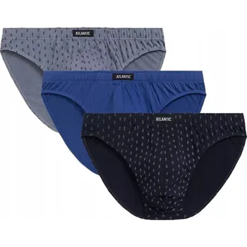 Slipy Pánské slipy Atlantic 3Mp-177 A'3 S-Xl XL, tmavě modrá-modrá-šedá