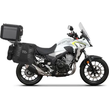 Zavazadlo na motocykl SHAD Kompletná sada sedlových brašní TERRA TR40 adventure a hliníkového kufra SHAD TERRA BLACK 55L, vrátane montážnej sady SHAD HONDA CB 500 X