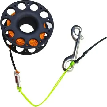 Potápěčské vybavení Potápěčská navijáková cívka 30 m Nerezová karabina Finger spool naviják se šňůrou pro technické potápění SMB bójku orientační potápěčská výstroj černá