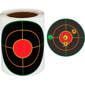 Čištění zbraně 100 ks Tříbarevné papírové samolepící terče 3" 7,6 cm v roli Cvičné střelecké terče s efektem cákání pro trénink přesnosti