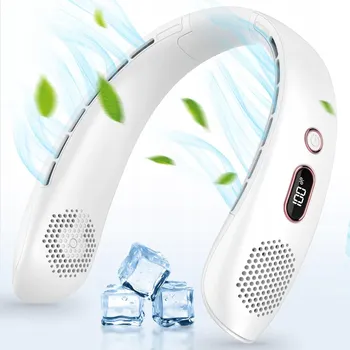 Domácí ventilátor VENTILÁTOR NA KRK MINI VĚTRÁK LCD displej TICHÝ PŘENOSNÝ USB