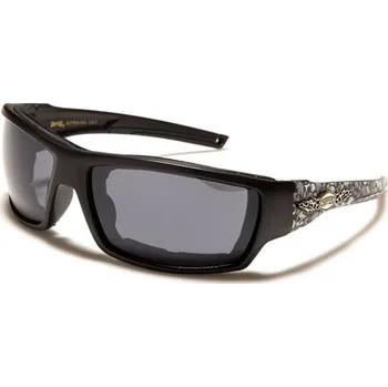 Sluneční brýle CHOPPERS Pánské Biker Sluneční brýle s lebkou Černé Olympic eyewear 97k-cube