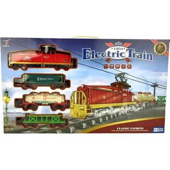 Vláček a vláčkodráha Elektrická vláčkodráha na baterie - lokomotiva a vagóny, sada pro děti - Dárek