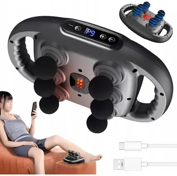 Masážní přístroj MASÁŽNÍ PISTOLE vibrační MASÁŽNÍ PŘÍSTROJ 6 nástavců 9 režimů FYZIOTERAPIE RELAXACE