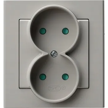 Elektrická zásuvka Zásuvka bez uzemnění s clonkami, kompletní OSPEL SONATA GP-2RP/75, bílá matná