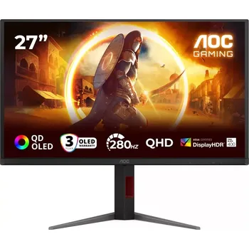 Monitor AOC Q27G4ZD 27" QD‑OLED herní monitor 240 Hz Pivot