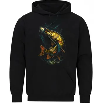 Pánská mikina Pánská mikina Štika obecná (Velikost: 5XL, Barva: Černá)