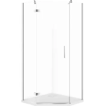 CERSANIT JOTA sprchový kout pětiúhelníkový levý chrom 80x80 se sprchovou vaničkou TAKO slim S601-160