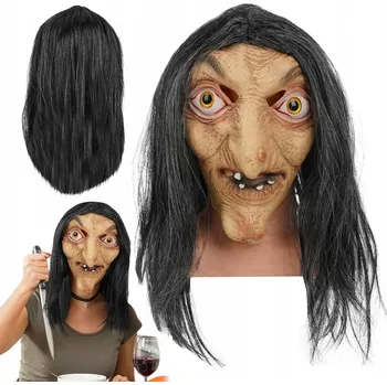 Karnevalová maska Maska na obličej Halloweenská maska latexová černá