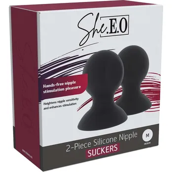 Vakuová pumpa She.E.O Silicone Nipple Suckers M, přísavky na bradavky