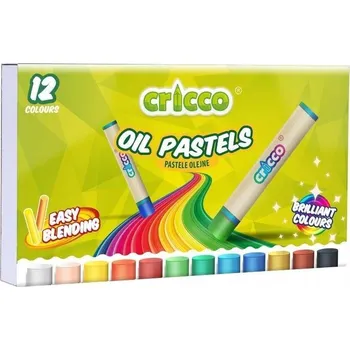 Kresba OLEJOVÉ PASTELKY pastelové pastelky pro školní výtvarné hodiny Cricco 12 barev