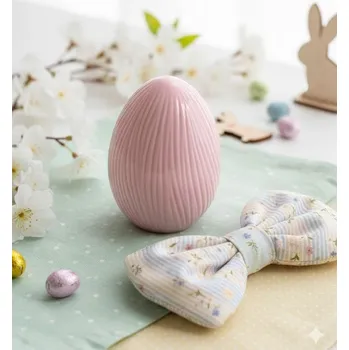 Velikonoční dekorace Sinsay - Velikonoční dekorativní vajíčko s vroubkovanou strukturou - pastelová růžová - 299JH-03X - 299JH-03X-ONE
