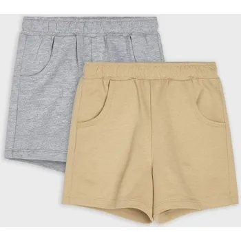 Sinsay - Bavlněné šortky 2 pack - béžová - 529DN-08X - 529DN-08X-86