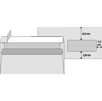 Obálka Obálky DL - s vnitřním tiskem a okénkem vpravo, samolepicí s krycí páskou, 1 000 ks