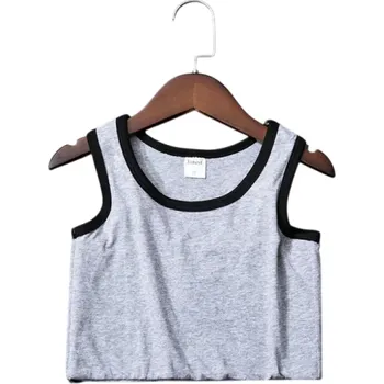 Dámské tílko Jednobarevné s širokými ramínky Výstřih do O Materiál polyester bavlna Pohodlné letní oblečení šedá XS