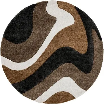Koberec Breno Kusový koberec MASAI kruh 140087/7272, 160x160 cm, Hnědá/Vícebarevné