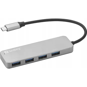 USB hub SANDBERG USB-C rozbočovač na 4 x USB 3.0 s úsporou energie