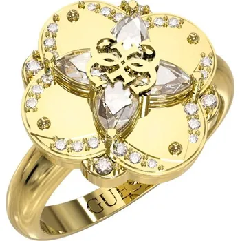 Prsten Guess Luxusní pozlacený prsten s květinou Wild Flower JUBR05506JWYG 52 mm + 2 měsíce na vrácení zboží