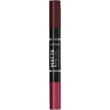 Rtěnka Avon Matte Metal Dvojitá rtěnka Berry Glaze
