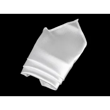 Saténový kapesníček do saka v krabičce, střední, 1 (42) bílá mléčná