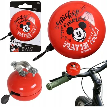 Zvonek na kolo DISNEY myšák Mickey KOVOVÝ zvonek na kolo na ŘÍDÍTKA pro děti