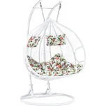 MOB Závěsné houpací dvojkřeslo Tempo Kondela Dalvoa 2 (bílá + vzor)