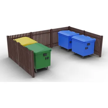 Popelnice HTI Kontejnerové hrazení Recyklát V Barva konstrukce: bílá komaxit (RAL 9003)