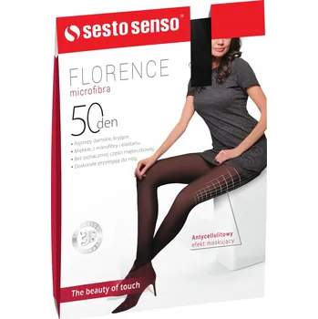 Dámské punčochy Sesto Senso Punčocháče 50 DEN Anticelulitidní 3D Microfibra FLORENCE Černé 2