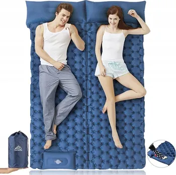 Karimatka Matrace pro dvě osoby modrá s potahem 200x120 cm na kempování